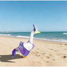 23-Inch Garden Goose Decor - Purple Ocean Princess Bikini Summer Outfit, Suitable For Cement Garden Statue, 3-Piece Set - A - View 7