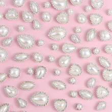 50pcs Bright Acrylic Faux Pearl & Rhinestone Mixed Shapes, Suitable For DIY Jewelry, Wedding Decor, Home Decoration, Party Accessories, Versatile Decorative Beads - Multicolor - View 7