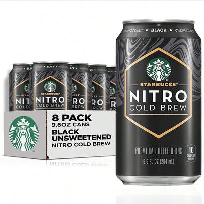  Starbucks Nitro Cold Brew, Vanilla Sweet Cream 9.6 Fl Oz Can (8 Pack)