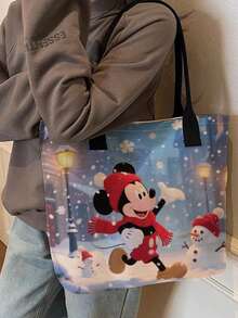 Disney 迪士尼米奇主题单肩包、迪士尼背包、大学单肩包、米奇帆布包、米奇妙妙屋、单肩包、迪士尼米奇单肩包、米奇米妮帆布包、公主风、可爱卡通单肩手提包、大容量轻便多功能手提包、笔记本电脑包、笔记本电脑套、学生手提包、文具收纳包、女孩背包、帆布包、女士背包、文具、包袋 - 多色 - 查看 3