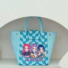 Bolsa de almuerzo con estampado del anime Demon Slayer de Miniso-Kpop, bolsa de almuerzo de gran capacidad impermeable de cuero de PU, bolsa bento reutilizable para uso diario en el trabajo y la escuela - Ver 11