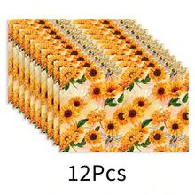 1pc Lemon Pattern Linen Placemat, Breakfast Mat, Coffee Coaster, Bowl Pad, Kitchen Accessory, Easy To Clean Dining Mat, Suitable For Home, Restaurant, Dining Decor, Holiday Gift, Gift For Friends, Multi-Piece Set - Multicolor - View 26