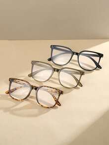 3/1pc Minimalist Square Rivet Neutral Decorative Glasses, Lightweight Plastic Frame With Non-Slip Nose Pads, Face-Shaping Accessory, Suitable For Outdoor, Travel, Work, Summer Celebration Gift - Multicolor 1 - View 6