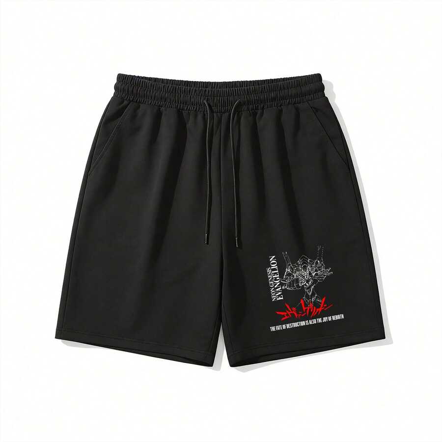 shorts graphicC1A1 Para mujeres, estilo anime New Century E1vangelions, estampadoA.1PC Estos shorts unisex, modernos, informales y holgados, con bolsillos, son perfectos para actividades al aire libre. También son ideales para la playa, para un look casual, para hacer deporte, para correr o como regalo para un amigo. - Negro - Ver 1
