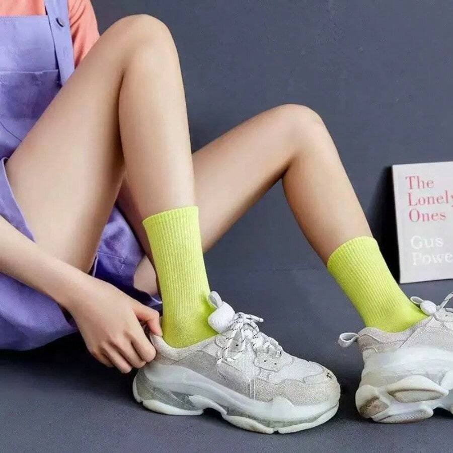 5 Piars Color Women Men Sport Socks For Cycling Running - Multicolor - View 1
