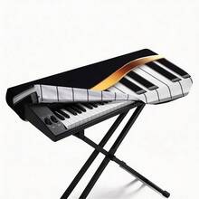 1 pieza Cubierta decorativa plana 2D para teclado de piano, apta para teclados electrónicos de 61/88 teclas - Patrón de notas musicales | Cubierta protectora fácil de limpiar (Teclado no incluido) - Ver 11