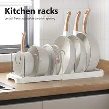 1 PC Retractable Kitchen Utensil Storage Rack, Stainless Steel Countertop Organizer With Lid Holder, Bowl Rack, Drip Tray And Drawer - Grey - View 3