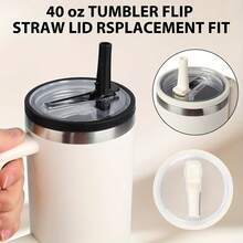 1 nắp đậy có ống hút thay thế, tương thích với cốc 40oz, chống rò rỉ, có thể tái sử dụng. - Nhiều màu - Xem 3