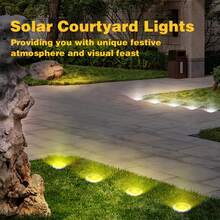 Solar Lights Outdoor Garden,Solar Ground Light,Outdoor Waterproof Solar Garden Lights,Solar Outdoor Lights,Night Light,Led Light,Used For Courtyard Deck,Lawn Channel,Autumn Decoration,House Decoration,Outdoor Decoration,Patio Decor,Yard Decor,Camping - Multicolor - View 6