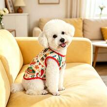 1pc Pet Dog Vest, Mexican Style Printed Pet Vest, Suitable For Small/Medium Dogs & Cats, Lightweight For Spring/Summer Indoor Or Outdoor Use - Red - View 5