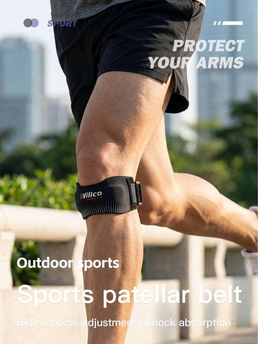 1pc Adjustable Patellar Tendon Knee Strap, Suitable For Running, Hiking, Basketball, Fitness And Other Sports - Multicolor - View 1