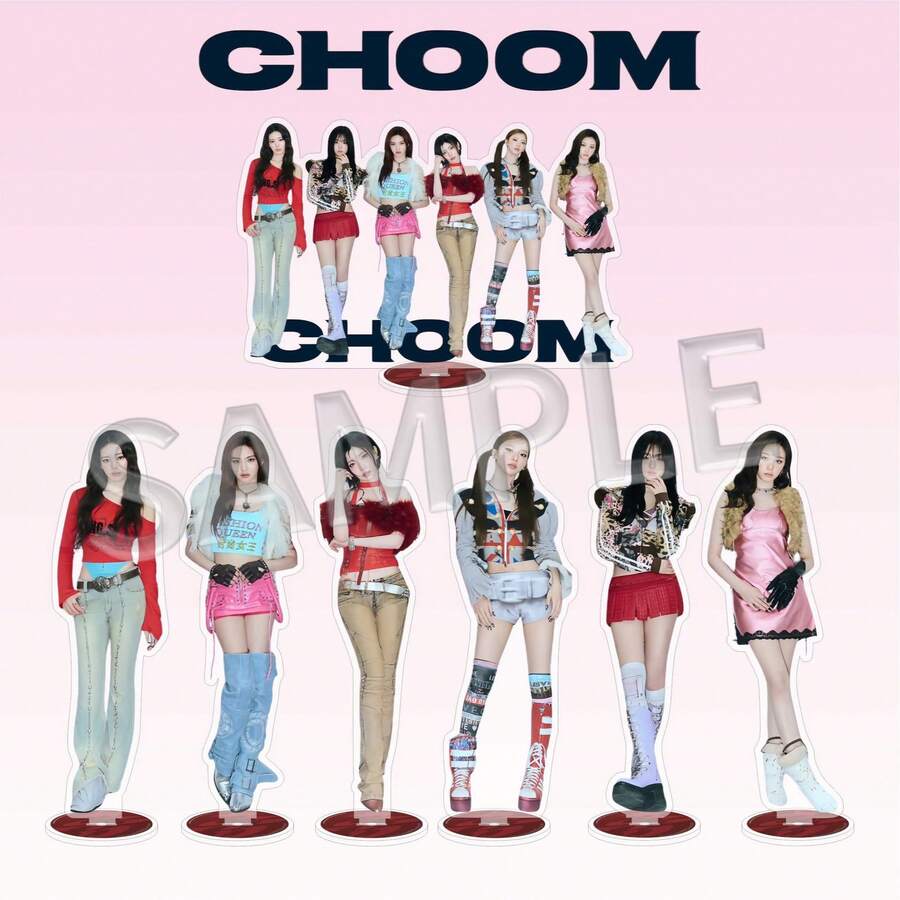 6件套 B/ABYMONSTER CHOOM 专辑亚克力立牌套装，K-Pop 组合 Y2K 风格人偶立牌，高清印刷 Ahyeon Asa Rora Pharita Ruka Chiquita 桌面和书架装饰高清印刷，耐用亚克力材质 - 彩色 - 查看 1