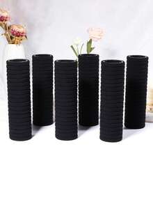 100pcs Elegant Solid Color Hair Ties, High Elasticity, Protect Hair, Suitable For Ponytail, Bun, Match Any Outfit, Accessories,Festival,Party - Black - View 6