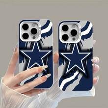 fondo abstracto deportivo azul marino y blanco con estrellas de los Cowboysfunda de teléfono Fundas compatibles con ,Apple,VIVO,OPPO,,, y Honor.Fabricadas en silicona TPU,ofrecen protección contra golpes y caídas. - Blanco - Ver 3