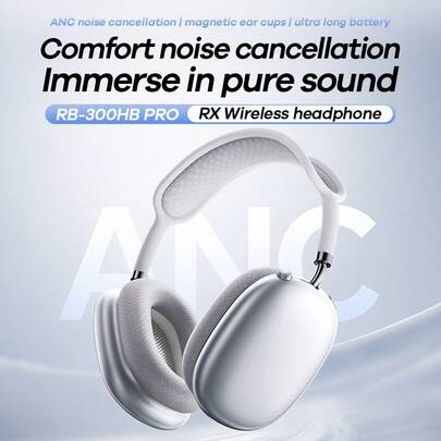 REMAX RB-300HB PRO Active Noise Cancelling Wireless Headphones: Long Battery Life, Powerful Sound Quality, Bluetooth 5.4, Comfortable For Long Wear, Adaptive And Controllable Noise Cancellation