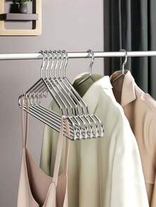 20pcs Stainless Steel Hangers, 16-Inch Sturdy And Reliable Metal Clothes Hangers, Suitable For Hanging Various Lightweight Tops To Heavy Winter Coats, Space-Saving Design Keeps Closet Organized, Smooth Surface And Edges Prevent Garment Damage, Essential Organizing Tool For A Tidy Closet - Multicolor - View 6