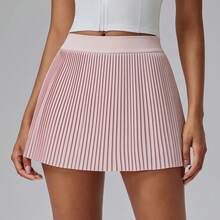 Faldas de tenis deportivas plisadas para mujer, Falda corta de cintura alta para Yoga y Fitness, minifalda holgada para gimnasio y Golf con bolsillos - BLANCO - Ver 3