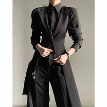 Unisex Suit Vest - All-Season Versatile, Slimming & Waist-Defining, Retro-Gothic Style Tuxedo Waistcoat - màu đen - Xem 3