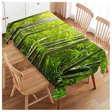 Swono - Mantel de de naturaleza con luces de sol, rectangular, diseño de árbol de, lavable, a cuadros, para cocina, cena, 52 x 70 pulgadas - Bamb - Ver 9