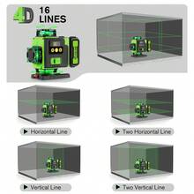 ONEVAN 16 Lines 4D Laser Levels 360 Horizontal Vertical Green Line Laser Level Self-Leveling Measure Leveling Tool - UK Plug(220-240V) - View 9