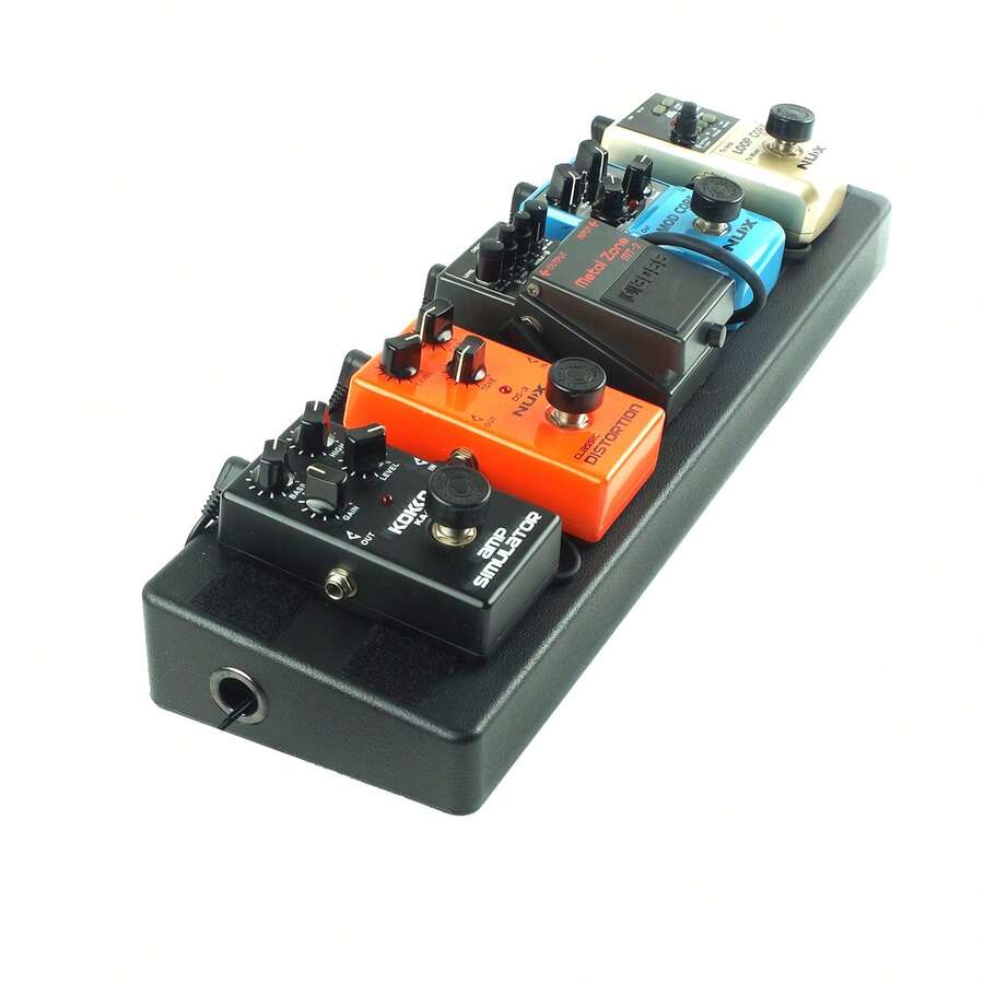 Compact Portable Guitar Effect Pedal, Made Of High-Hardness PE Material. The Power Supply Can Be Hidden Inside The Board To Avoid Messy Surface, Aesthetically , Practical And Durable - Black - View 1