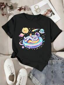 Dam-T-shirts - Svart - Visa 2