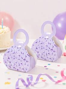 Lot de 12 boîtes à dragées violettes en forme de sac à main, idéales pour les fêtes K-pop (mariage, enterrement de vie de jeune fille, bébé douche, révélation du sexe du bébé, anniversaire), les fêtes d'anniversaire sur le thème des groupes féminins K-pop. - K-POP - Voir 6