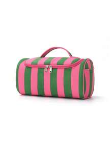 1pc High-Quality Multi-Brand Hair Styling Tool Storage Bag, Large Capacity Striped Hair Dryer & Curling Iron Carrying Case, Multifunctional Travel & Home Use Hair Dryer & Curler Accessory Organizer, Durable, Dustproof, Compartmentalized, Hanging Design - Multicolor - View 8