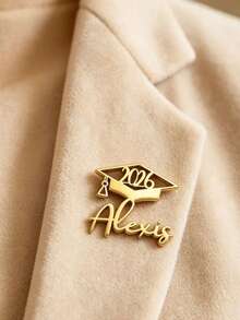 2026 Graduate Personalized Name Brooch, Elegant Stainless Steel Graduation Gift Decorative Pin - Multicolor - View 5