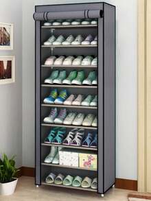 Shoe Organizer, 9 Tiers, Holds 27 Pairs Of Shoes, Disassembled Shoe Rack, QUEBOM - Gray 9 Floors - View 2