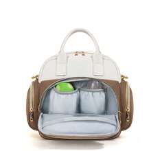 1pc Versatile Mommy Bag With Multiple Compartments, Independent Bottle Holder And Tissue Pocket - Multicolor - View 7