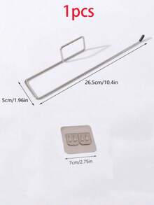 1pc Dishcloth Towel Holder With Hook For Kitchen - Silver - View 7