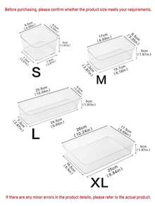 8/7/4pcs Acrylic Drawer Organizer Boxes, Fashion Compartment Desktop Storage Boxes, Multiple Sizes Available For Vanity, Bathroom Drawers, Suitable For Cosmetics, Office Supplies, Bathroom Cabinet Storage, Summer Women's Holiday Gift - View 11