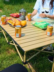 Portable Outdoor Folding Table, Aluminum Alloy Lightweight Table With Storage Bag, Suitable For Camping, BBQ, Picnic, Travel - A - View 3