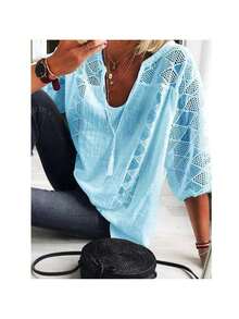 Women Tops - Blue - View 1