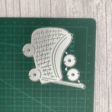 1 pieza Troqueles de corte para hacer tarjetas manualmente, 2 piezas Juego de artesanía de metal con diseño de rueda detallada de carrito, apto para manualidades de papel de cartulina para invitaciones - blanco plateado - Ver 5