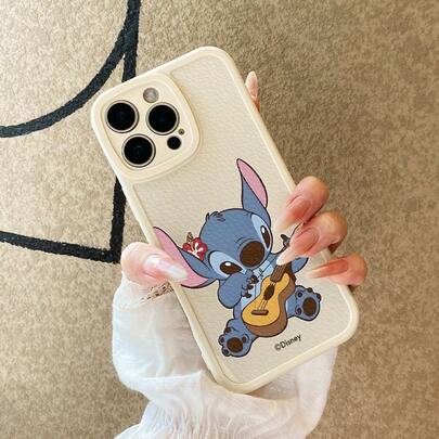 Miniso Capa de celular fofa e popular com o desenho animado Stitch da Disney para meninas, adequada para iPhone 17/17 Pro Max/16 Pro/15/14/13/12/11/15 Pro/17 Air/16 Plus. Capa protetora transparente, resistente a quedas e arranhões, compatível com Apple.