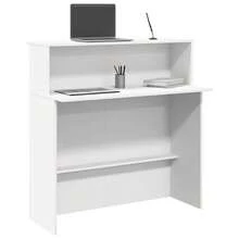Balcão de recepção vidaXL branco, 100 x 50 x 103,5 cm, madeira maciça. - Preto - Ver 1