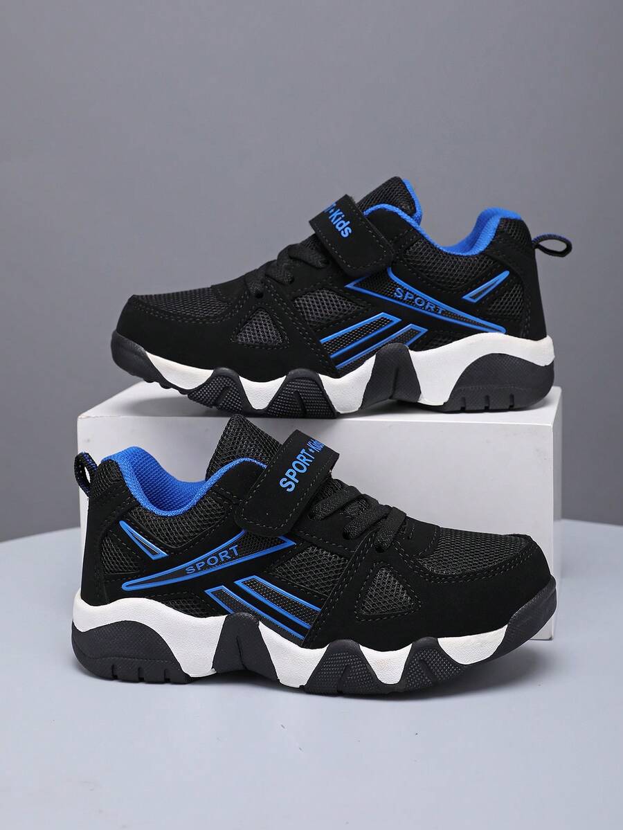1 Pair Unisex Breathable Mesh Casual Sneakers, Fashion Versatile Low-Top Outdoor Non-Slip Sports Shoes For Teenagers, Suitable For All Seasons - Blue - View 1
