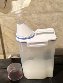 Recipiente hermético grande para almacenamiento de alimentos - a prueba de humedad e insectos, ideal para arroz, cereales, granos, harinas, comida para perros y mascotas - material de PP duradero, organizador de cocina sin electricidad - tanque de almacenamiento - Ver 5