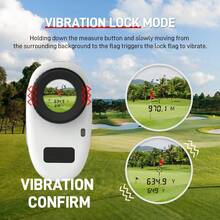 REVASRI Golf Rangefinder 1000 Yards, 6x Magnification, With Slope Switch, Flag Lock, Vibration Alert And Magnetic Strip - White - View 3