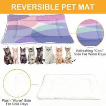 1pc Soft Pet Bed Cushion, Reversible Geometric Pattern Dog Crate Mat, Washable Pad Suitable For Small/Medium/Large Dogs, Cat Bed Mat, Four Seasons - Multicolor - View 4