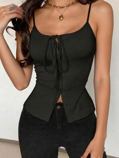 AITYI Studio Women's Camisole Tank Top, Well-Fitted Casual Design, Fashionable, Comfortable, Sexy, Slim-Fitting, Versatile, Suitable For Graduation, Back To School, Christmas, New Year, Thanksgiving, Sexy Ladies Spaghetti Strap