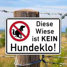 2D Flat - A Single Vintage-Style Iron Decorative Metal Sign Sticker With German Wording Stating This Lawn Is Not A Dog Toilet, Designed As A Prohibition Sign It Is A 2D Flat Outdoor Wall Art Piece, Measuring 20*30Cm/8*12In, And Comes Unframed - 1PC - View 2