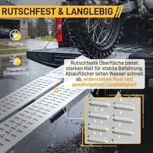 YUENFONG 2 x Faltbare Alu Auffahrrampe Klappbar Faltbare Rampe Verladerampen Motorradrampe Verladeschiene Verladerampe Auffahrschiene, 400 kg/Paar Traglast - 1 - Übersicht 3