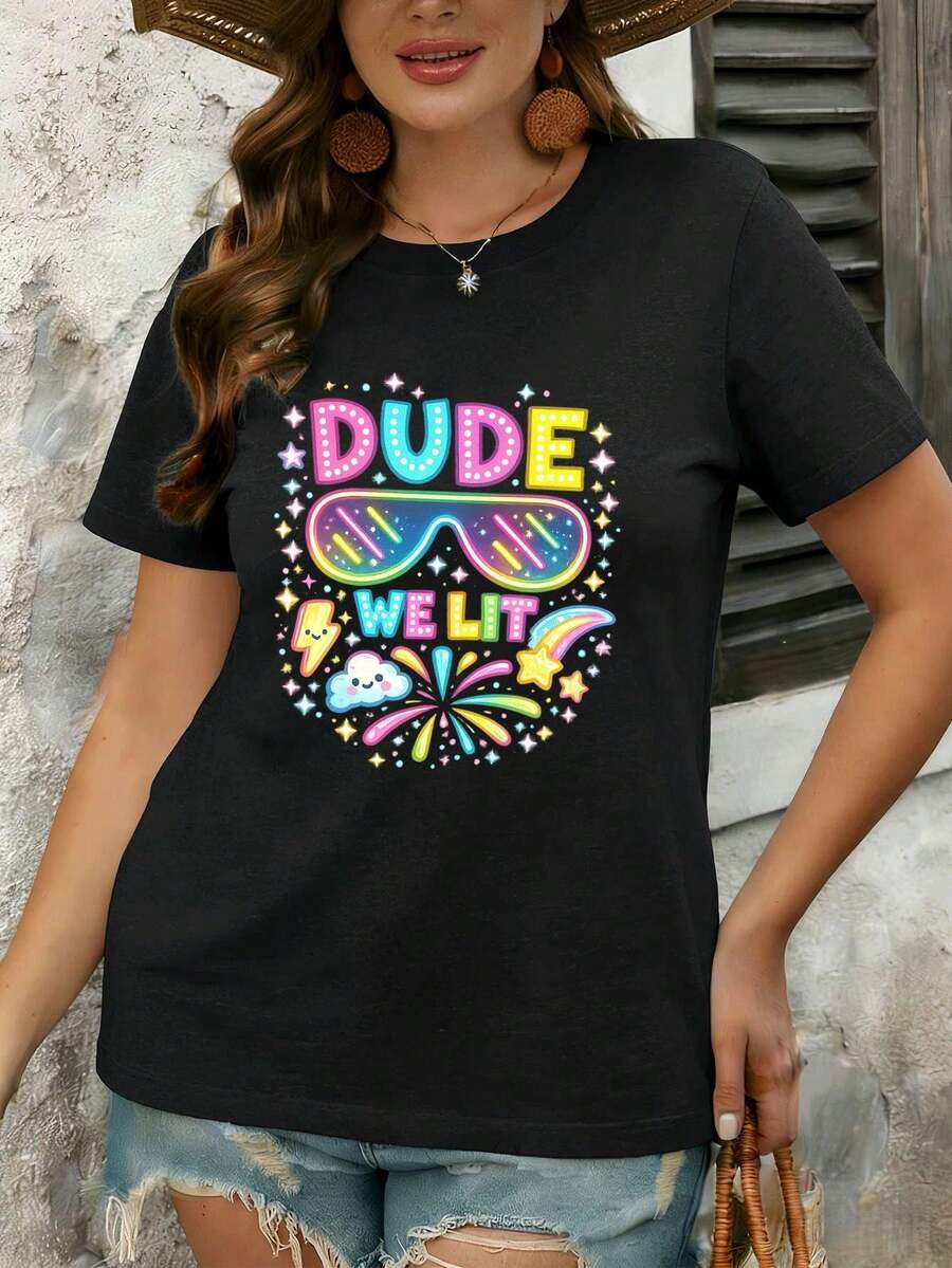 Dam-T-shirts - Svart - Visa 1