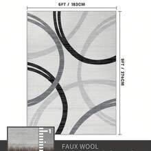 Contemporary Abstract Washable Rug Measuring 5 By Feet, Featuring A Non-Slip Soft Loop Stripe Design, Made From Faux Cashmere With A Backing.This Minimalist Style Carpet Is And Decorating Living Rooms And Bedrooms - Multicolor - View 10