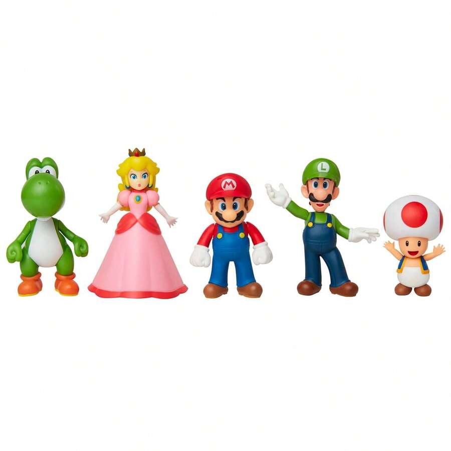 JAKKS PACIFIC 超級瑪利歐5款人偶組合 - 可動人偶，細節逼真，關節靈活。包含電影、電視劇、漫畫和電子遊戲中的經典角色，極具收藏價值。激發想像、創意遊戲和收藏熱情。採用耐用優質材料製成，既可用於展示，也可用於把玩。是送給各年齡層粉絲和收藏家的完美禮物。 - 彩色 - 查看 1