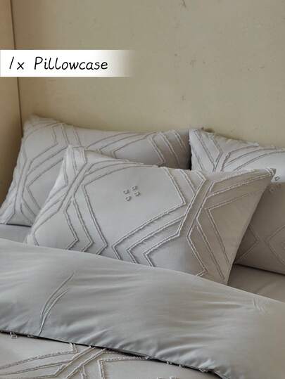 1 chiếc vỏ gối trang trí kiểu Bohemian họa tiết hình thoi cắt laser, chất liệu polyester, tối giản, phong cách trang trại cổ điển, phù hợp cho mọi mùa, có thể giặt máy, không bao gồm ruột gối.