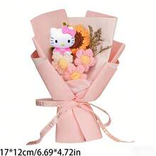 SANRIO 三丽鸥向日葵雏菊花束，人造花套装，Hello Kitty向日葵雏菊插花，仿真花，婚礼派对装饰，户外野餐拍照道具，成品花束，适用于妇女节、情人节、圣诞节、母亲节、毕业典礼、生日及其他节日 - 彩色 - 查看 12